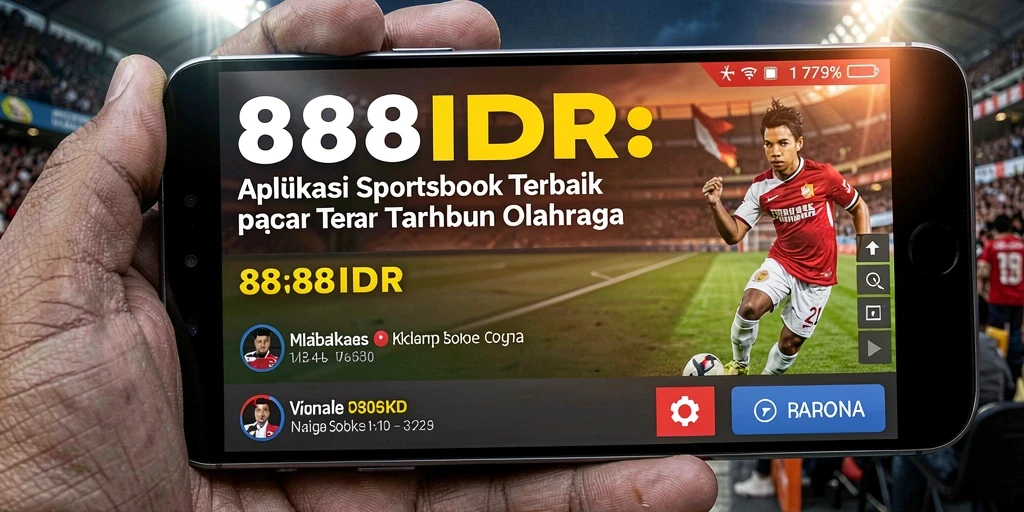Screenshot utama 888IDR menampilkan antarmuka aplikasi Sportsbook saat taruhan.