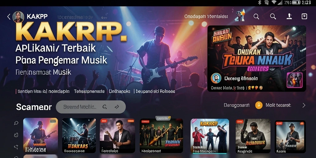 Tampilan gameplay KAKRP yang menampilkan berbagai tantangan musik.