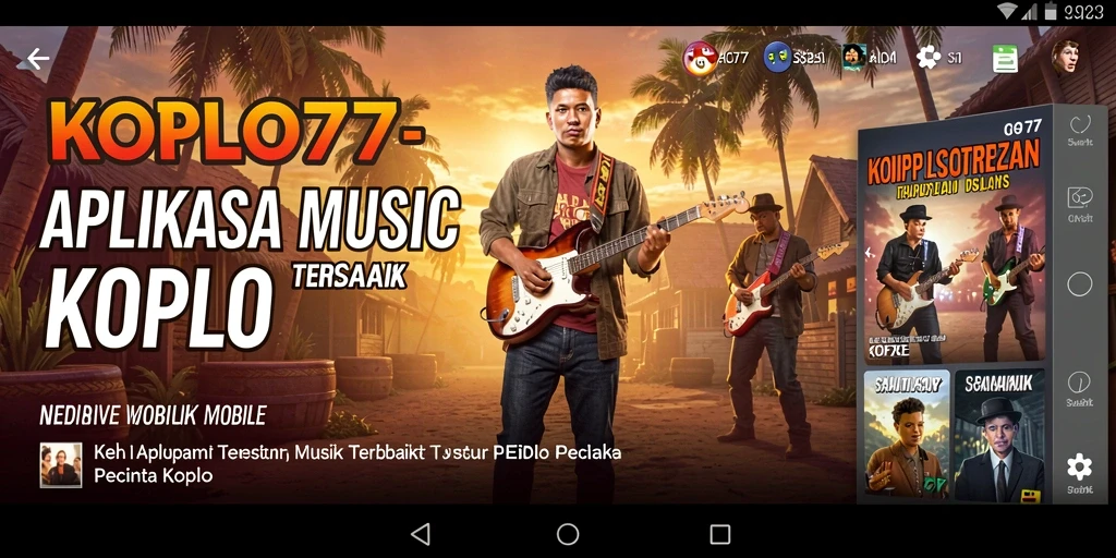 Tampilan screenshot KOPLO77 dengan berbagai pilihan lagu koplo.