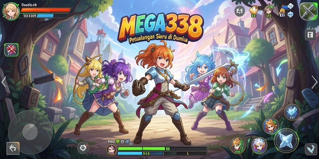 Tampilan gameplay MEGA338 yang penuh warna dan menarik.
