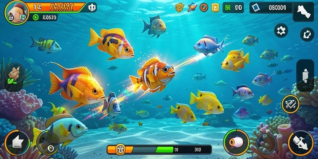 Tampilan gameplay PPRRYY menampilkan aksi memancing yang seru.
