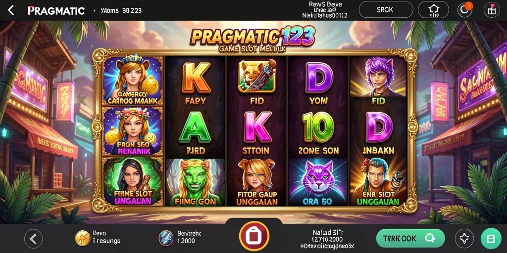 Tampilan utama gameplay Slot PRAGMATIC123 yang mendebarkan.