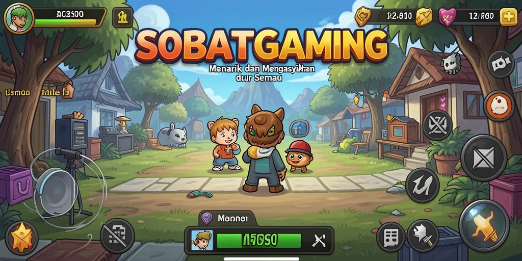Tampilan gameplay SOBATGAMING yang menarik dengan elemen idle yang menyenangkan.