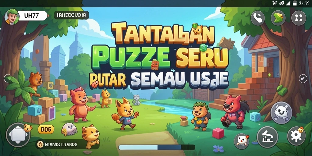 Tangkapan layar UH77 menampilkan gameplay puzzle yang menantang dan seru.