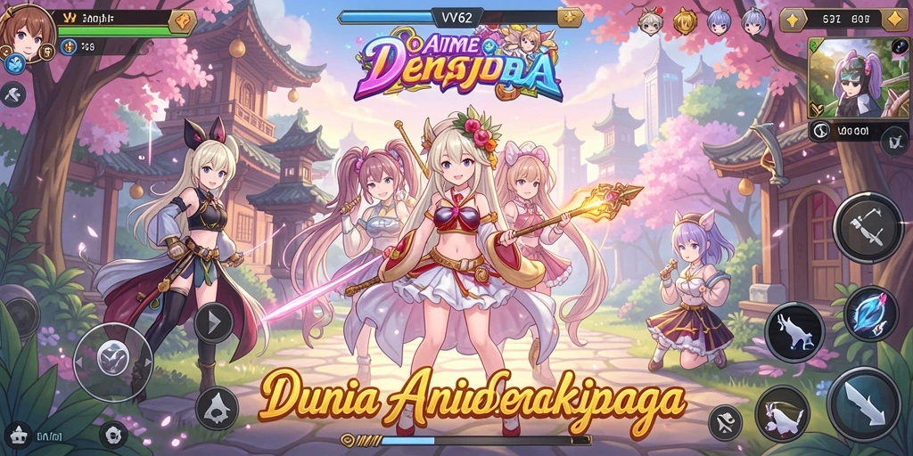 Screenshot dari gameplay <strong>VV62</strong> yang menunjukkan karakter anime dalam pertempuran.